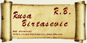 Rusa Birtašević vizit kartica